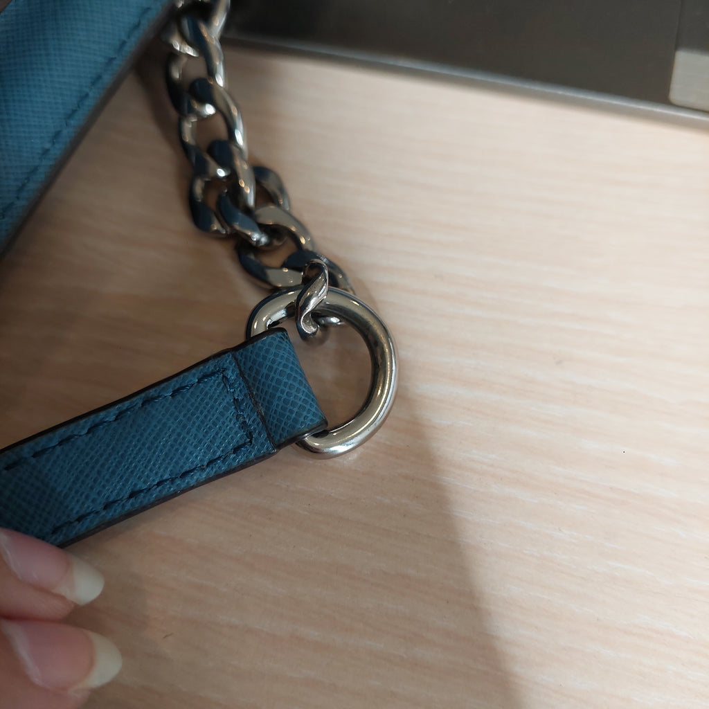 Michael Kors Blue Saffiano Leather Crossbody Bag | Pre Loved |