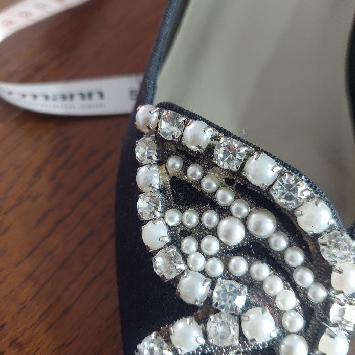 Sophia Webster Black Bibi Pearl Mid Pumps | Pre Loved |