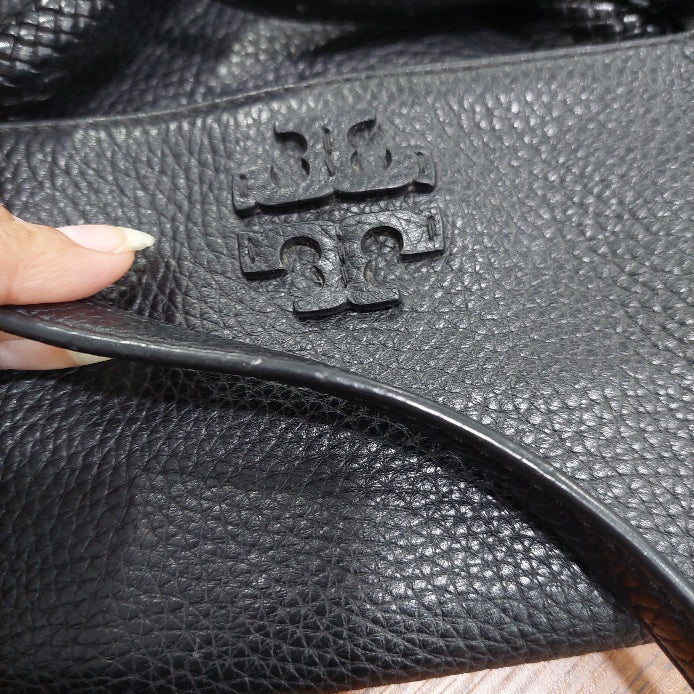Tory Burch Black Leather Taylor Convertible Foldover Crossbody Bag | Gently Used |