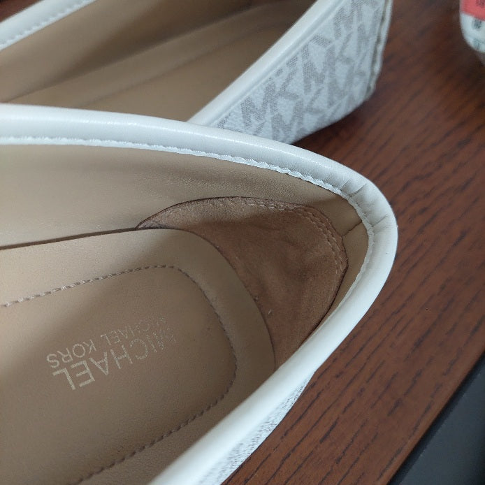 Michael Kors Vanilla Leather Fulton Studded Logo Moccasins | Pre Loved |