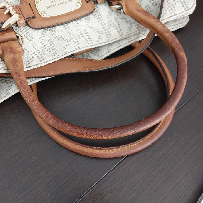 Michael Kors Hamilton Monogram MK Logo Gold Chain Tote Bag | Pre Loved |