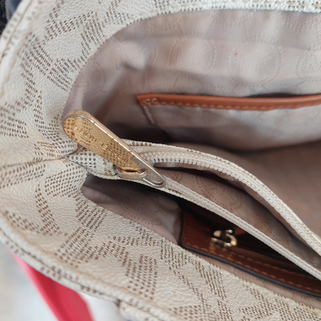 Michael Kors Vanilla Monogram Chain Tote | Pre Loved |