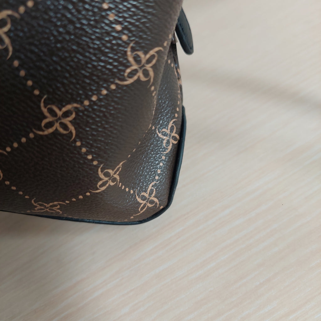 Nine West Brown Leatherette 'Margret' Jet Set Satchel Bag | Gently Used |