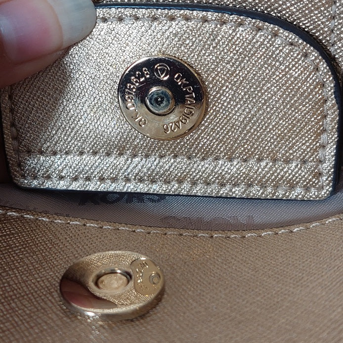 Michael Kors Karla Gold Leather Large Satchel Bag | Pre Loved |