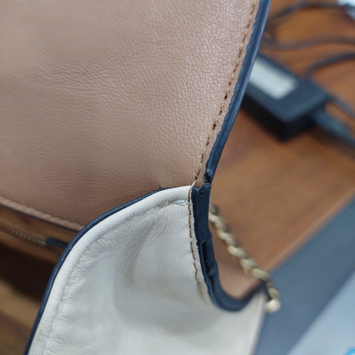 Tory Burch Tri Color Quilted Leather Fleming Shoulder Bag | Pre Loved |