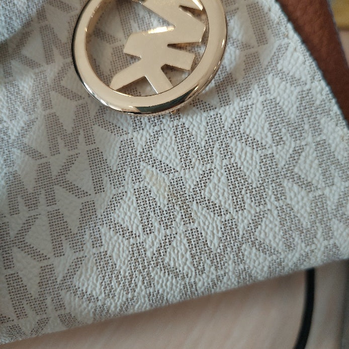 Michael Kors Kimberly Vanilla Studded Small Satchel Bag | Gently Used |