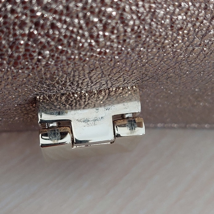 Jimmy Choo Rebel Mini Glitter Gold Leather Crossbody Bag | Pre Loved |