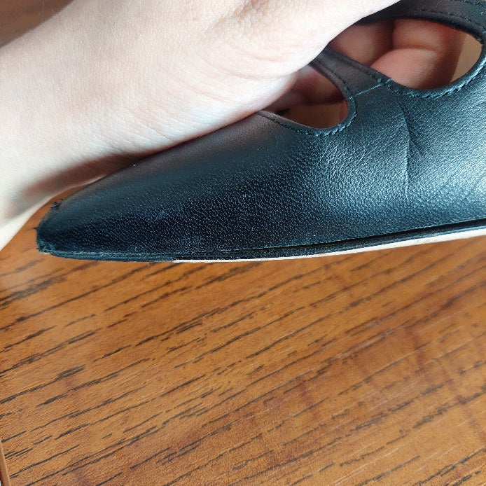 Gucci Black Leather Aneta Double Strip Pumps | Pre Loved |