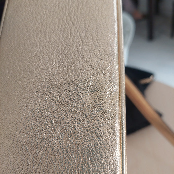 Michael Kors Pale Gold Leather 'Parker' Shoulder Bag | Like New |