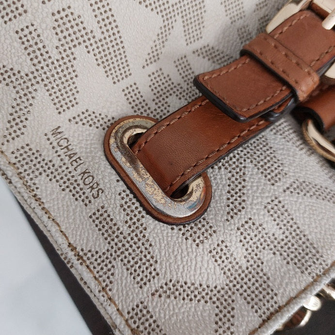 Michael Kors Hamilton Monogram MK Logo Gold Chain Tote Bag | Pre Loved |