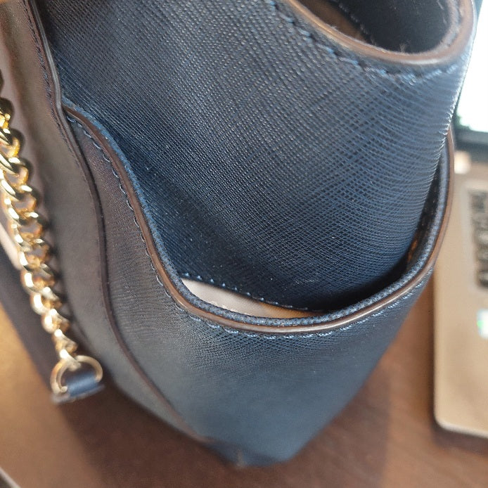 Michael Kors Navy Leather Chain Shoulder Bag | Pre Loved |