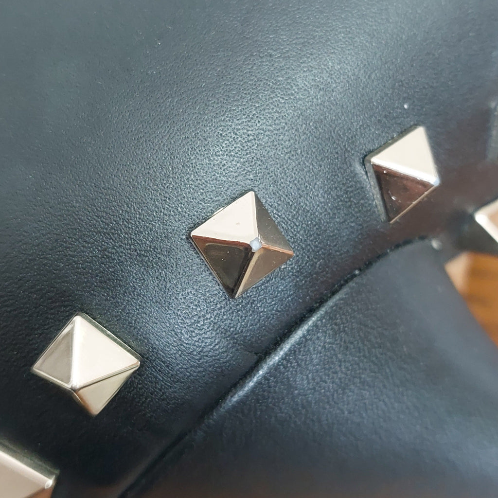 Valentino Black Leather Rockstud Pointed Toe Pumps | Pre Loved |