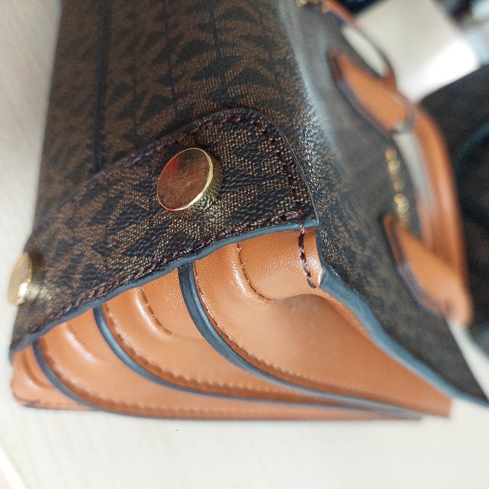 Michael Kors Brown Signature Coated Canvas & Leather Small Mercer Tote Bag | Pre Loved |