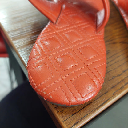 Tory Burch Orange Fleming Flat Thong Sandals | Pre Loved |