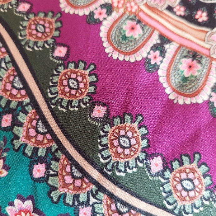 Zara Multicolor Printed Satin Collared Shirt | Gently Used |