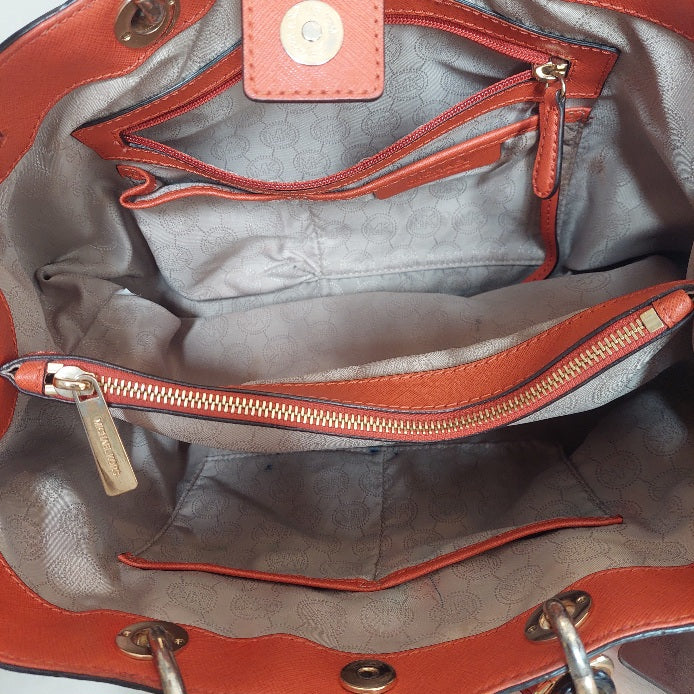 Michael Kors Orange Leather Medium Cynthia Tote | Pre Loved |