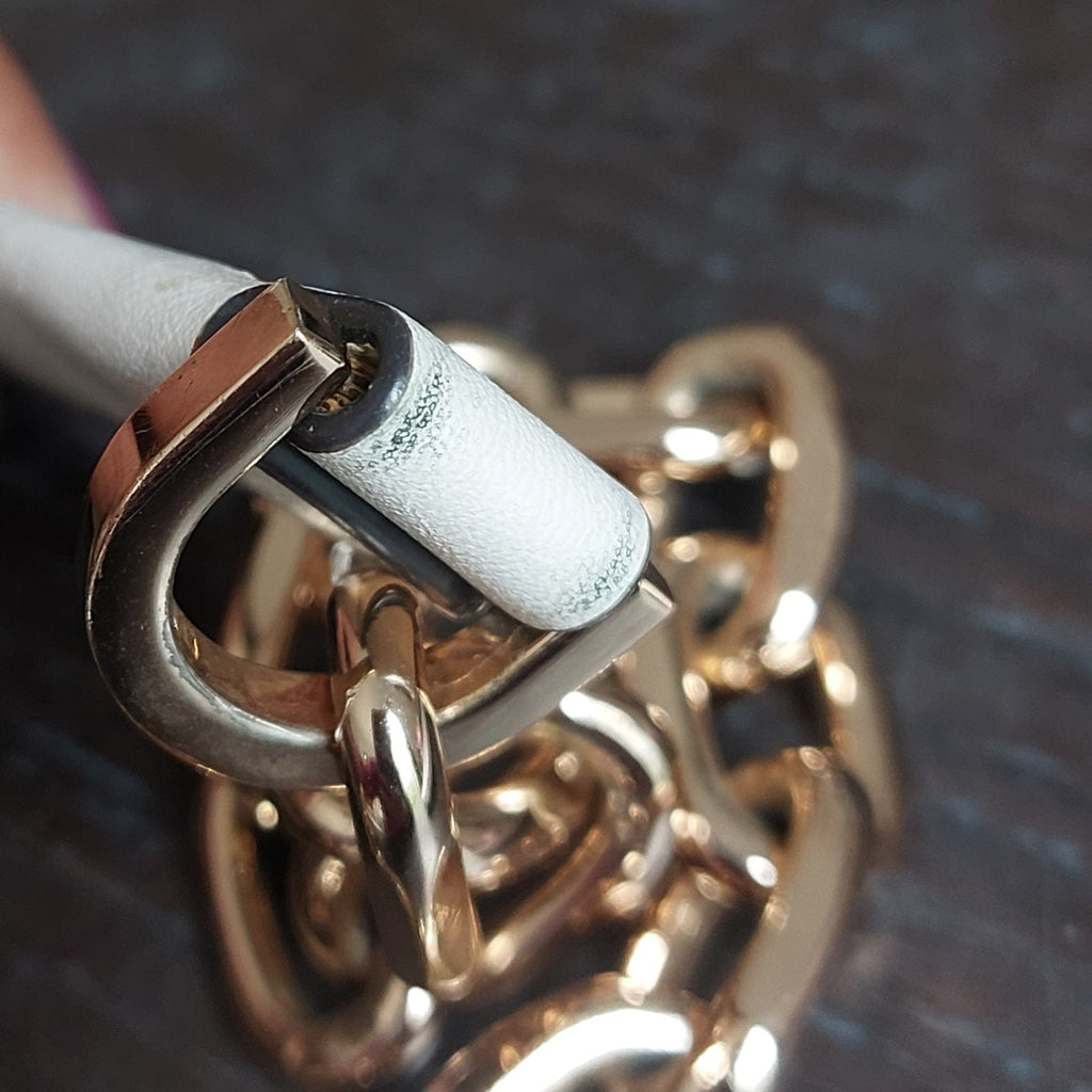 Michael Kors Vanilla Monogrammed Leather 'Carmen' Shoulder Bag | Pre Loved |