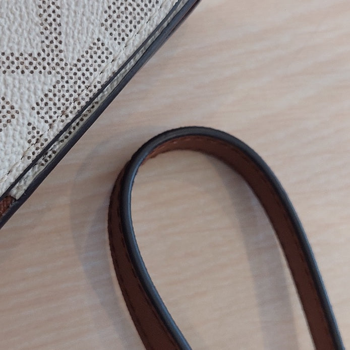 Michael Kors Vanilla Monogrammed Leather Crossbody Bag | Gently Used |