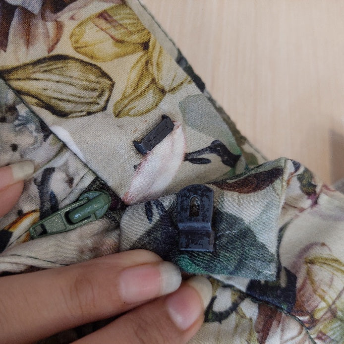 Zara Light Green Floral Printed Straight Leg Pants | Gently Used |