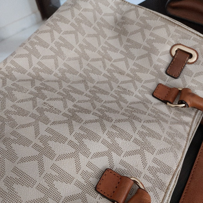 Michael Kors Hamilton Monogram MK Logo Gold Chain Tote Bag | Pre Loved |