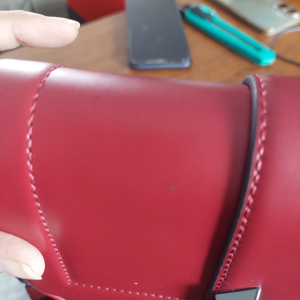 karl lagerfeld Burgundy Leather Crossbody Bag | Gently Used |