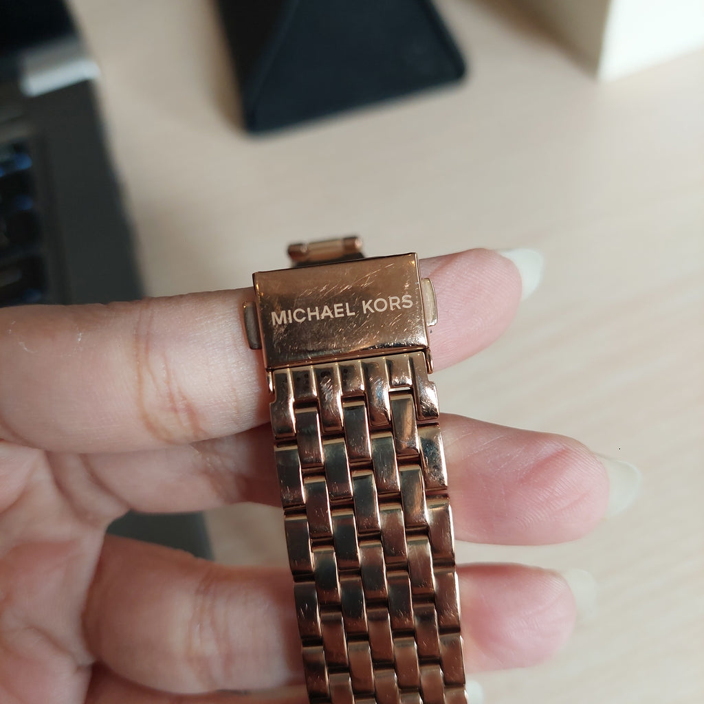 Michael Kors Rose Gold Rhinestone MK-3402 Watch | Pre Loved |
