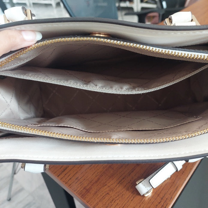 Michael Kors White “HOPE” Large Leather Satchel Bag | Pre Loved |