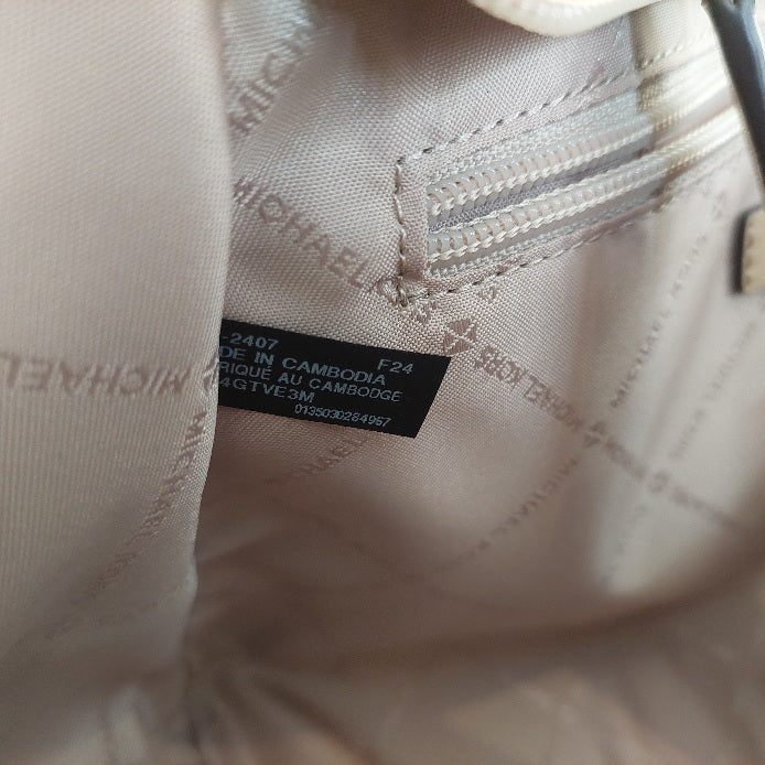 Michael Kors Vanilla & Pale Gold Leather Jet Set Tote Bag | Like New |