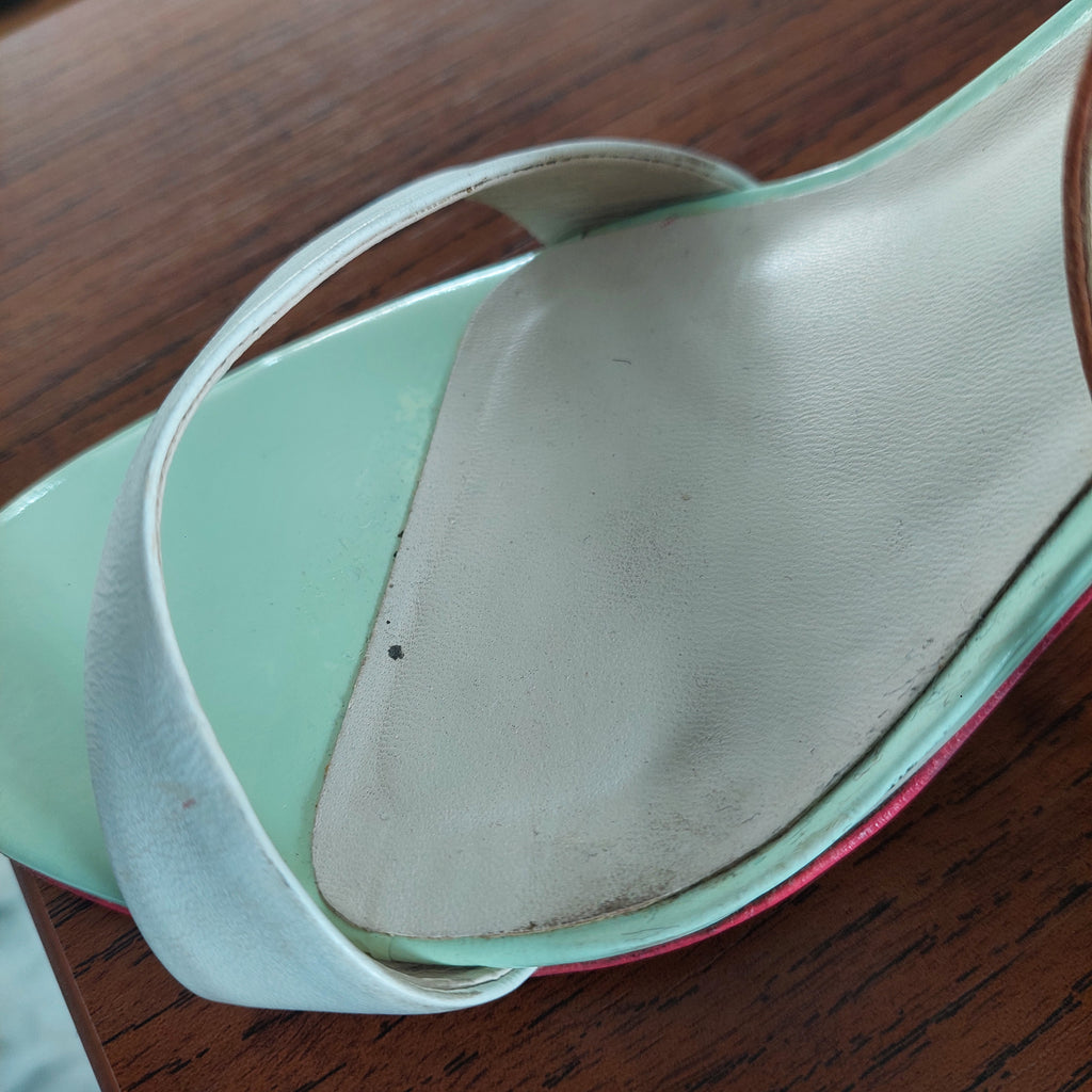 Sophia Webster For J.Crew Tropical Fabric Ankle Strap Heeled Sandals | Pre Loved |