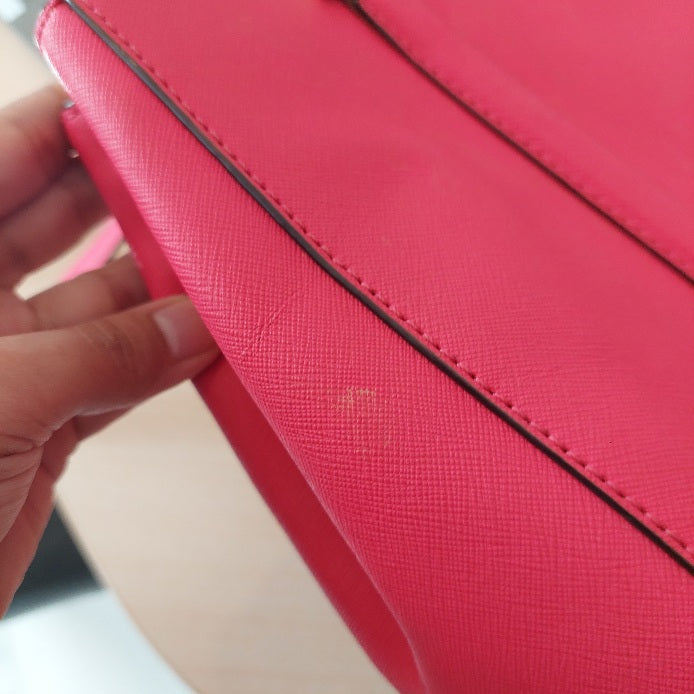 Kate Spade Bright Pink Leather Newbury Lane Satchel Bag | Pre Loved |