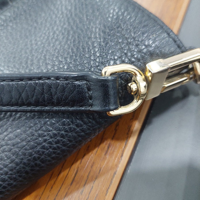 Tory Burch Black Leather Taylor Convertible Foldover Crossbody Bag | Gently Used |