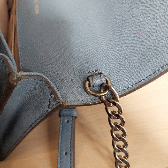 Michael Kors Blue Saffiano Leather Crossbody Bag | Pre Loved |