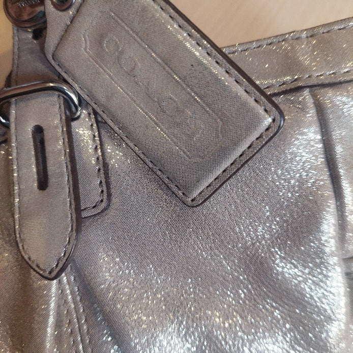 Coach Silver Metallic Tote Bag | Gently Used |