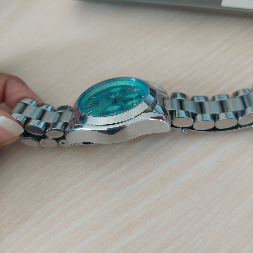 Michael Kors Silver & Blue Chronograph MK6197 Watch | Pre Loved |