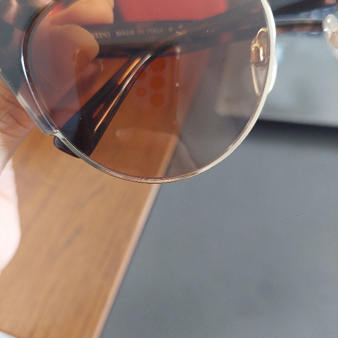 Valentino Dusky Pink/Black Cat Eye Acetate Cube Havana VA4026 Sunglasses | Like New |