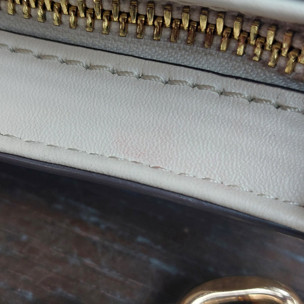 Michael Kors Vanilla Monogrammed Leather 'Carmen' Shoulder Bag | Pre Loved |