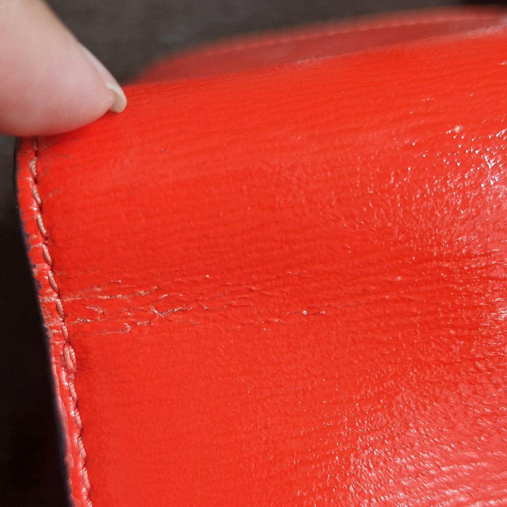 Tory Burch Red Leather 'Robinson' Mini Bifold Wallet | Pre Loved |