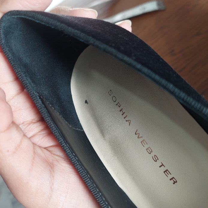 Sophia Webster Black Bibi Pearl Mid Pumps | Pre Loved |