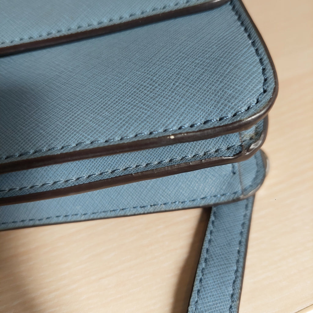 Michael Kors Blue Saffiano Leather Crossbody Bag | Pre Loved |