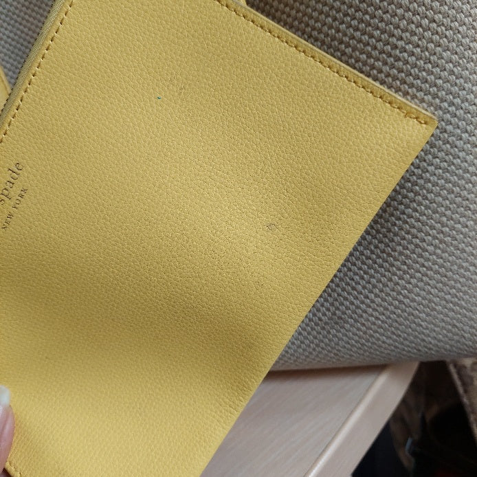 Kate Spade Cream Canvas & Yellow Leather 'All Day' Large Tote Bag | Pre Loved |