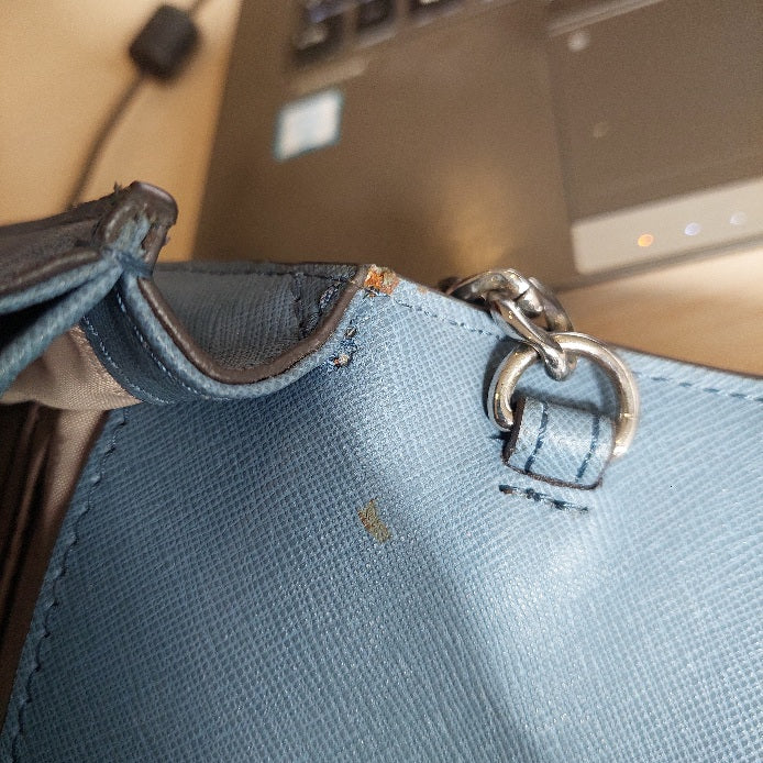 Michael Kors Blue Saffiano Leather Crossbody Bag | Pre Loved |