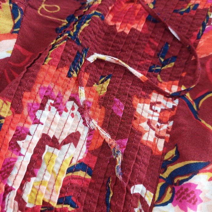 Old Navy Maroon Floral Pleat Detail Blouse | Gently Used |