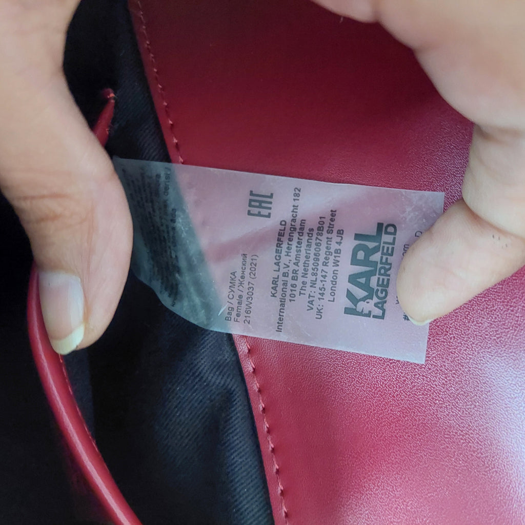 karl lagerfeld Burgundy Leather Crossbody Bag | Gently Used |