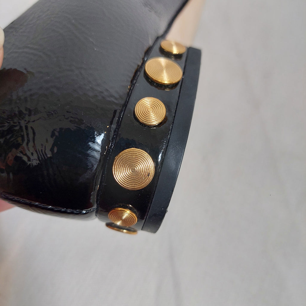 Tory Burch Black Patent Leather 'Kira' Studded Pumps | Pre Loved |