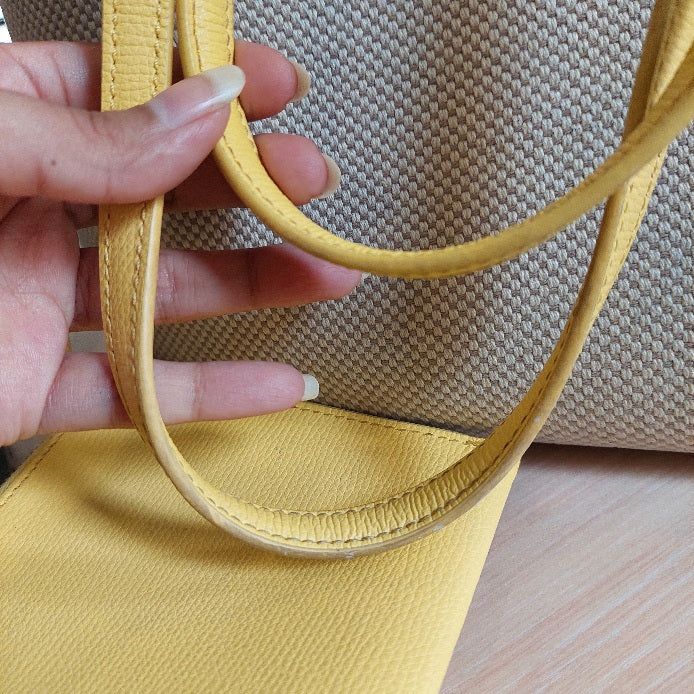 Kate Spade Cream Canvas & Yellow Leather 'All Day' Large Tote Bag | Pre Loved |