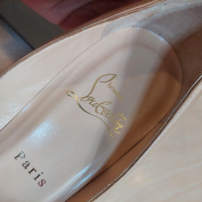 Christian Louboutin BEIGE Leather DECOLTISSIMO Heels | Gently Used |