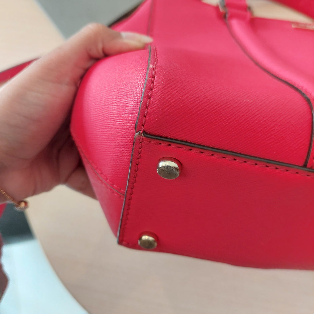 Kate Spade Bright Pink Leather Newbury Lane Satchel Bag | Pre Loved |