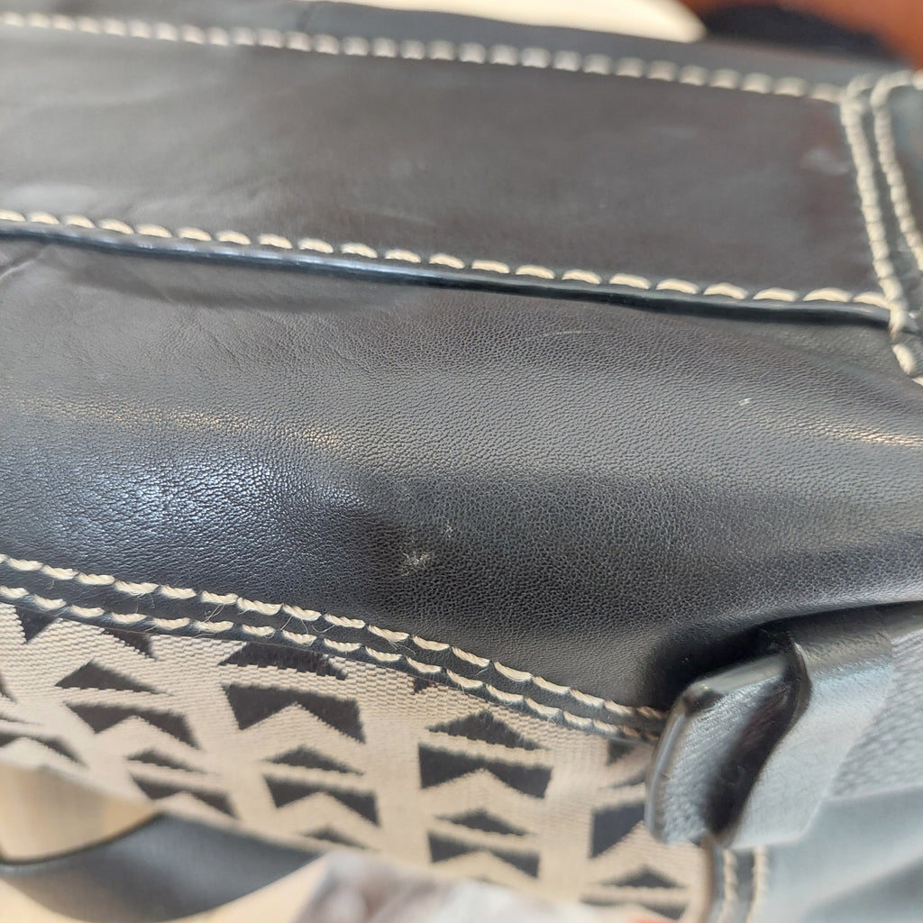 Michael Kors Black Leather & Canvas Buckle Logo Tote | Pre loved |