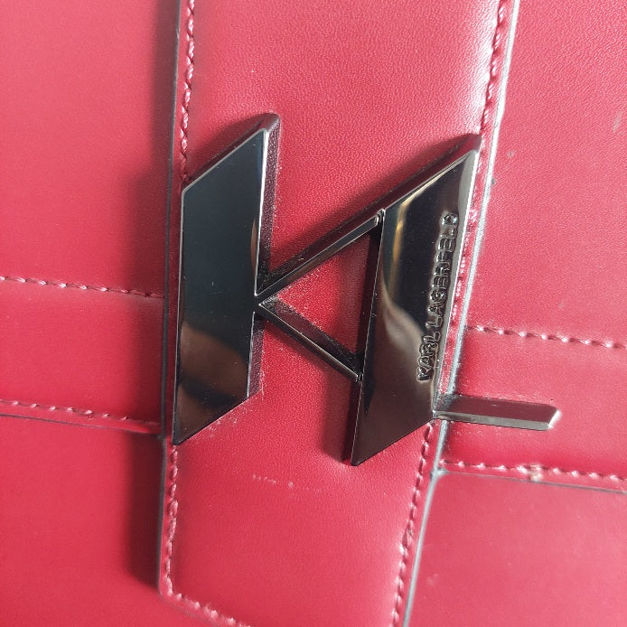 karl lagerfeld Burgundy Leather Crossbody Bag | Gently Used |