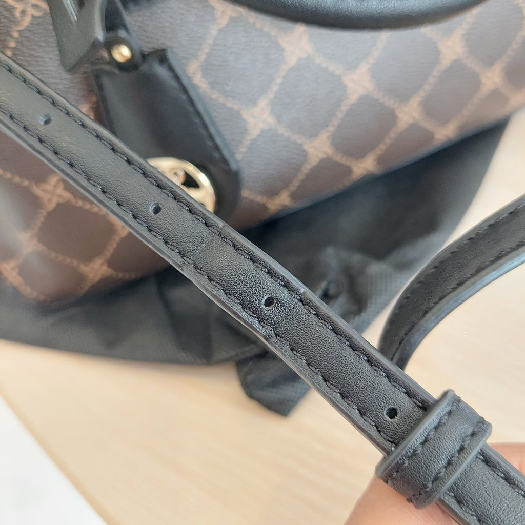 Nine West Brown Leatherette 'Margret' Jet Set Satchel Bag | Gently Used |